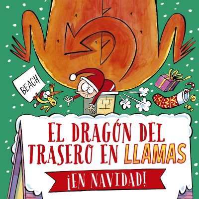 El dragón del trasero en llamas en navidad